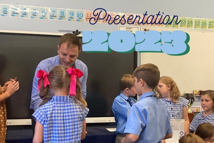 Councillor Darryl Tiemens (Mayor) is presenting presentation awards to the Gwabegar students in 2023.